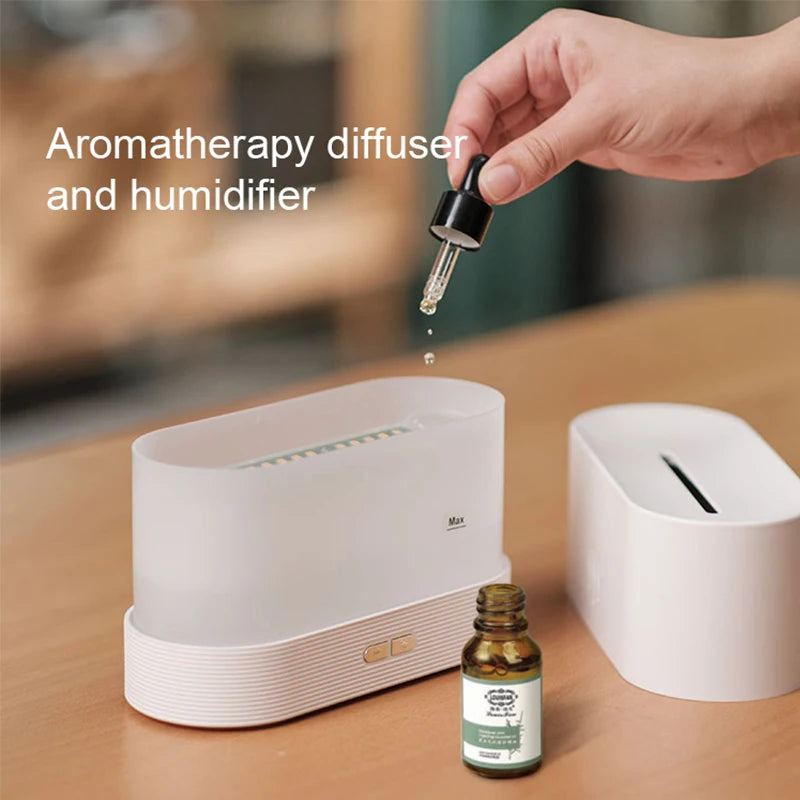 Kinscoter – Humidificador con Efecto de Llama y Difusor de Aroma con Luz LED Colorida