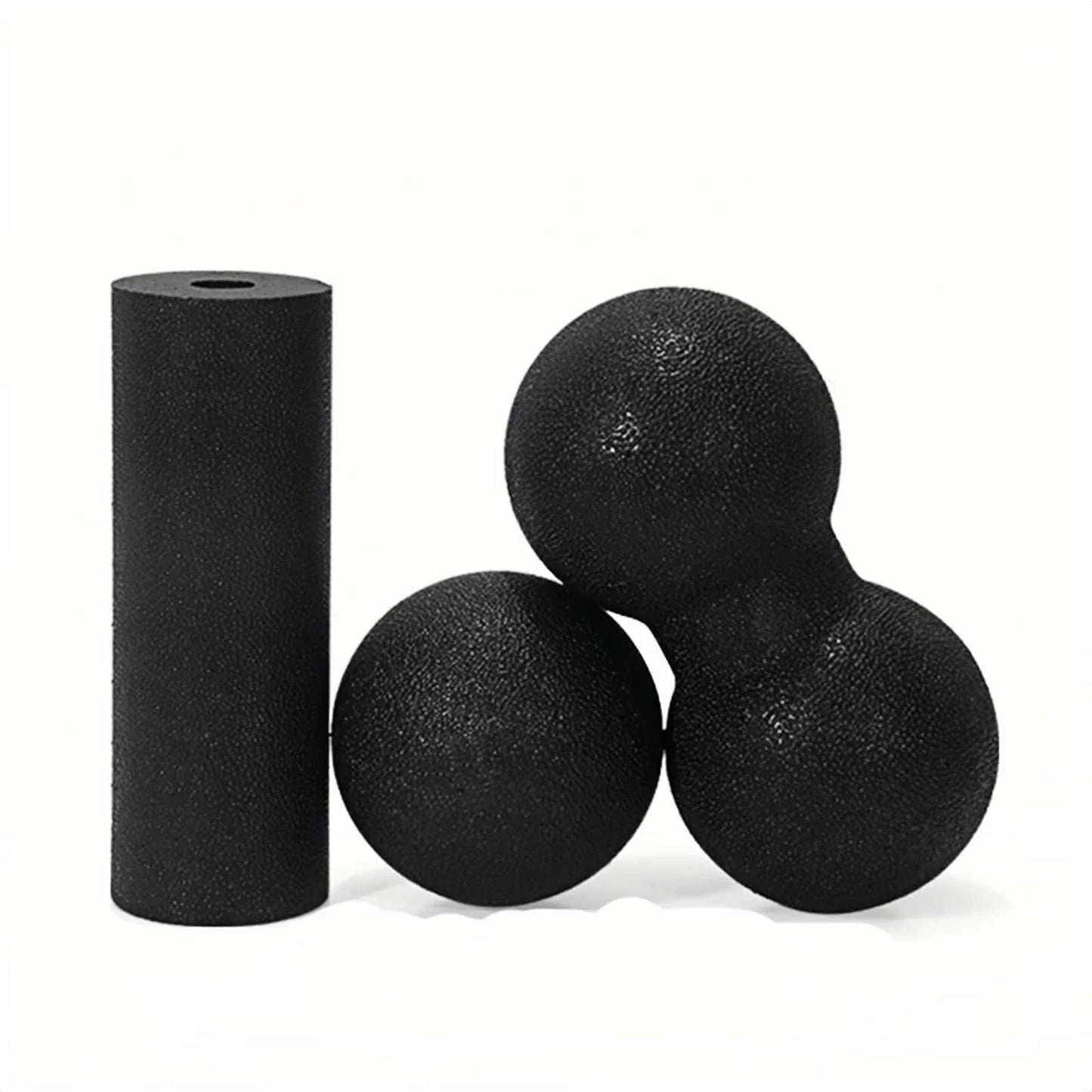 🌀 Set de Masaje Muscular 3 en 1 – Rodillo, Doble Bola y Pelota de Masaje
