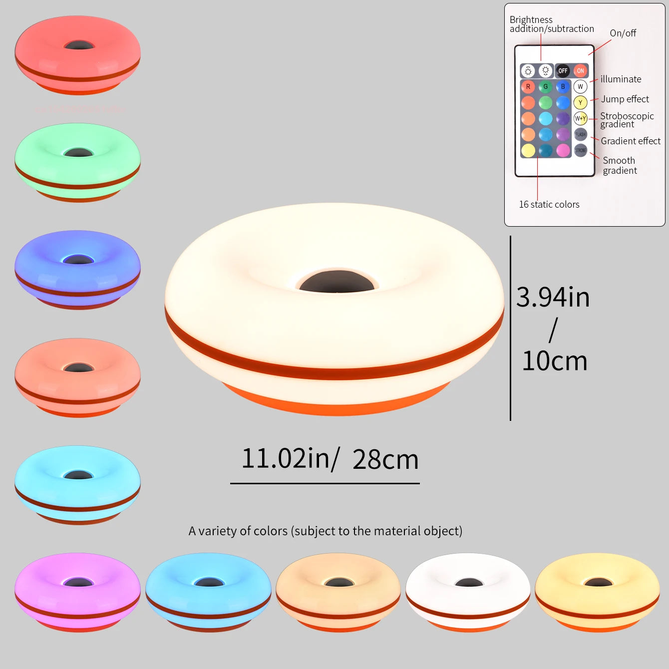 ✨ Lámpara LED Multicolor en Forma de Donut ✨