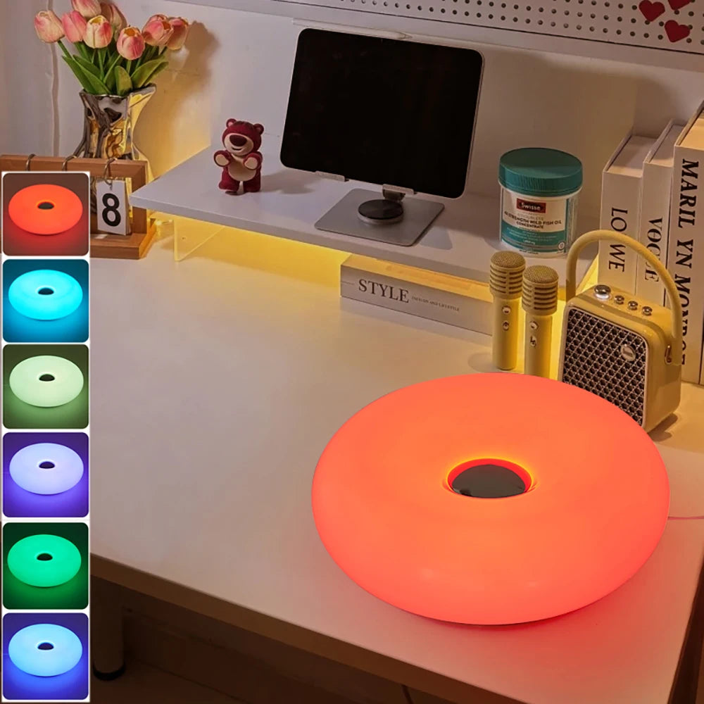 ✨ Lámpara LED Multicolor en Forma de Donut ✨