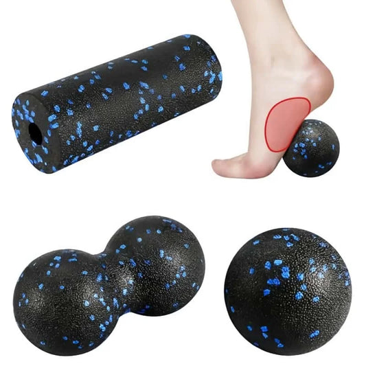 🌀 Set de Masaje Muscular 3 en 1 – Rodillo, Doble Bola y Pelota de Masaje
